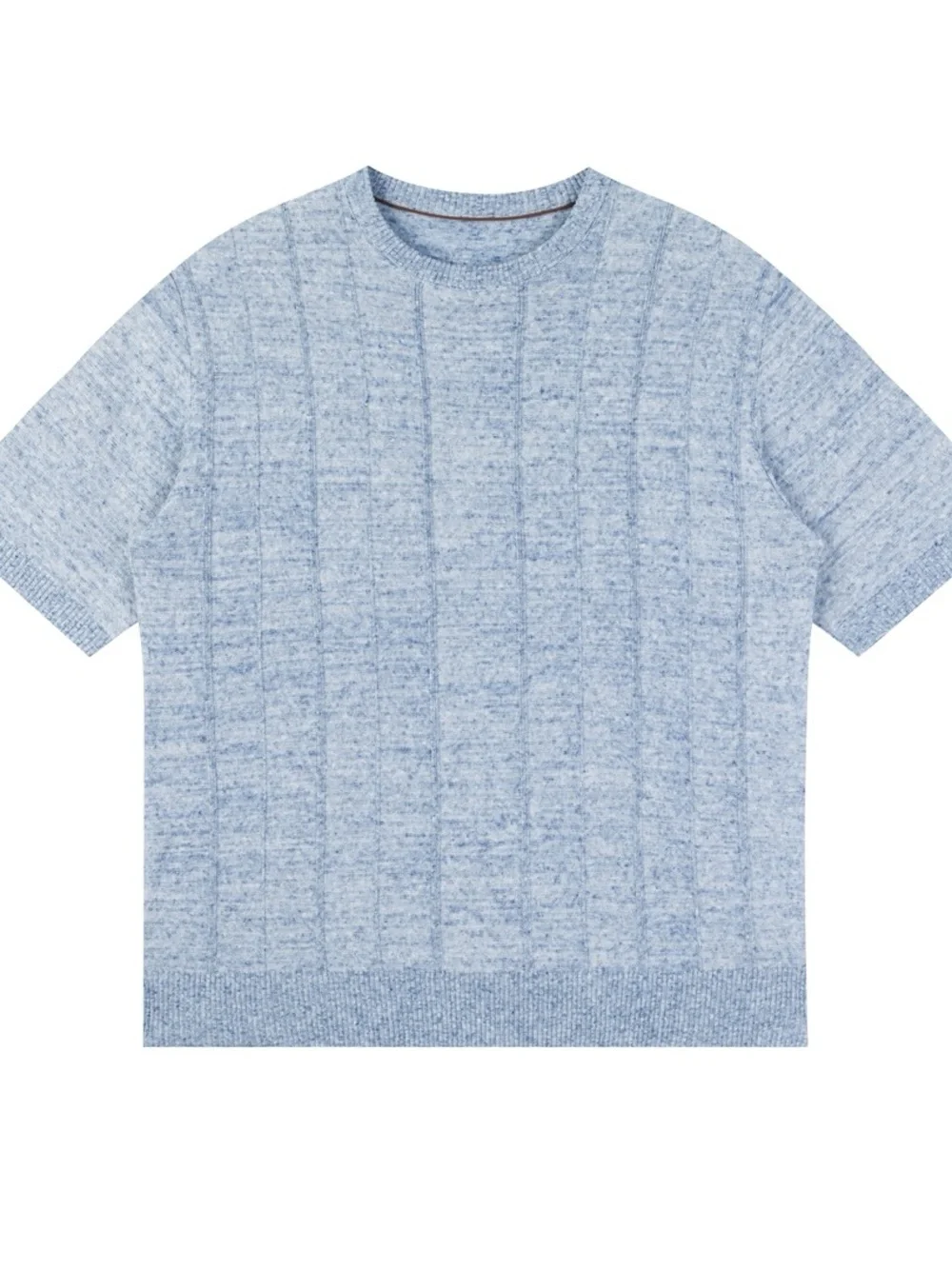 Loro Piana Sky Blue Short-Sleeve Crewneck Sweater